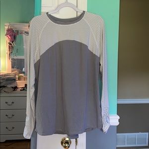 Grey& White workout shirt